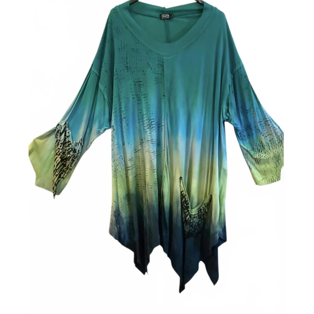 NEW ART OF CLOTH women's michelle tunic top in beach glass